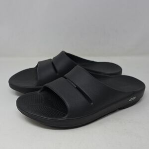 Oofos OOAHH Unisex Black Slide Sandals Men 10 Women 12